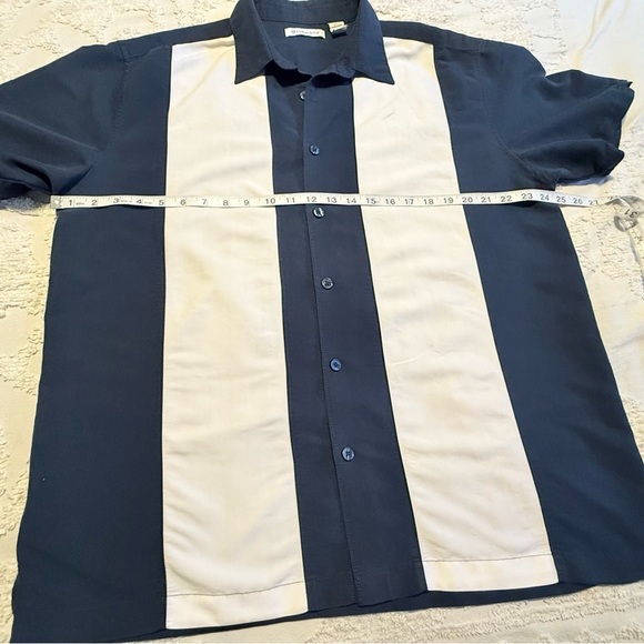 Cubavera Blue and White Casual Button Down Shirt - Picture 2 of 4